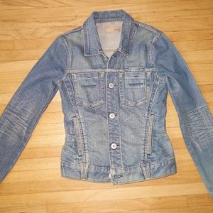 Women's Distressed Denim Jean Jacket Small